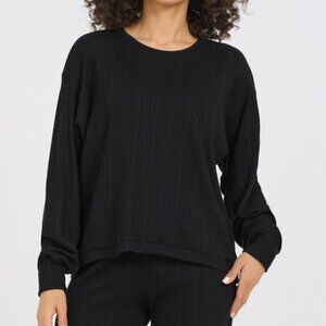 NWT Astrologie California Brushed Cozy High Low Top In Midnight